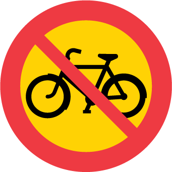 Förbud mot trafik med cykel och moped klass II