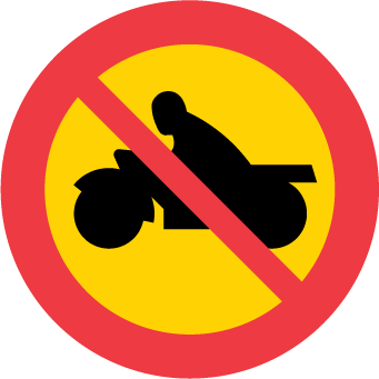 Förbud mot trafik med motorcykel och moped klass I